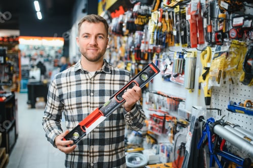 Preview: Portrait of mature man standing in hardware store