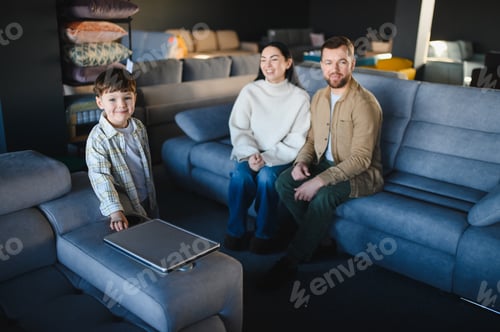 Preview: Family shopping together for new sofa furniture