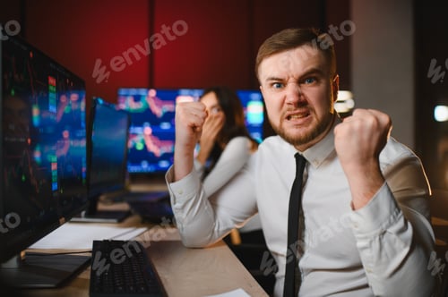 Preview: Stressed trader reacting to stock market loss