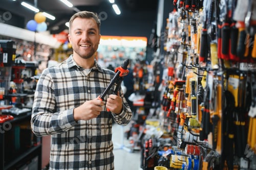 Preview: Portrait of mature man standing in hardware store