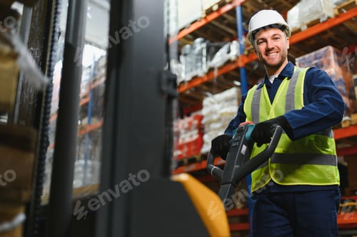 Preview: Storehouse manager supervising the lift truck operator