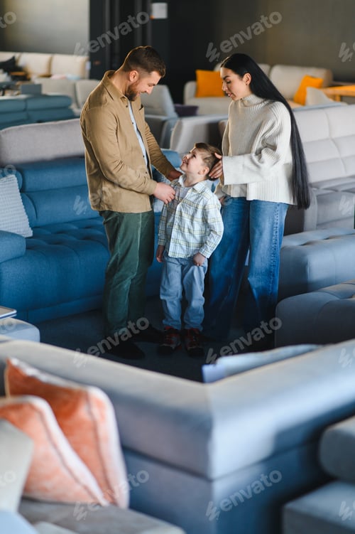 Preview: Family shopping for new furniture in store