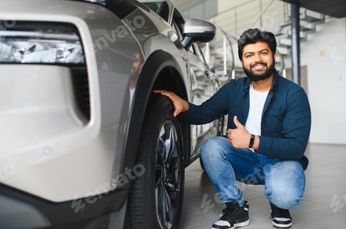 Preview: Indian man buying new car at dealership showroom