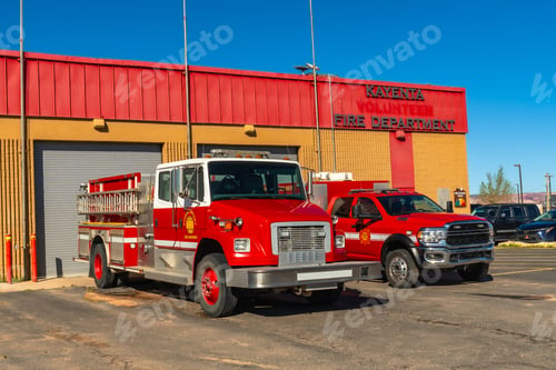 Preview: Kayenta volunteer fire department trucks parked at station