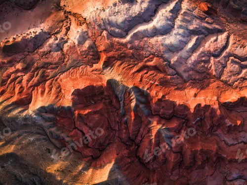 Preview: Colorful layered sedimentary mountain and sandstone texture pattern in Altyn Emel, Kazakhstan
