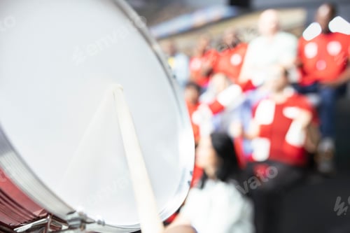 Preview: Close-up of percussion drum used by soccer supporter group