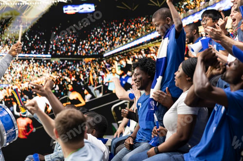 Preview: Black parents enjoying quality family time at football stadium
