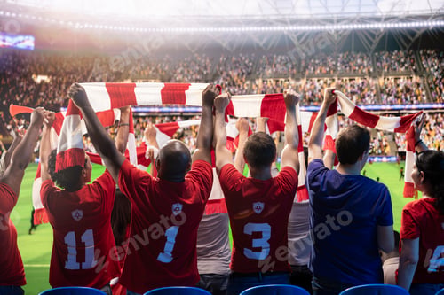 Preview: Home supporters lift scarves during heated football match played in stadium