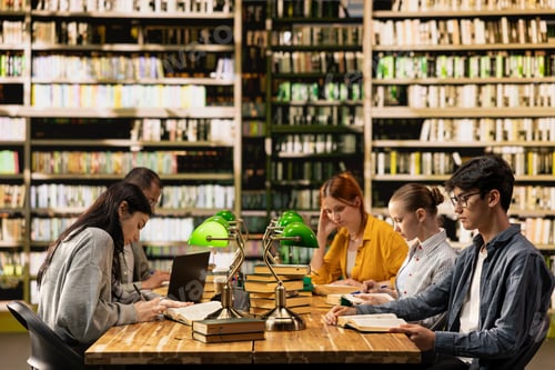 Preview: University students reading and writing during group study session