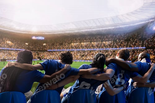 Preview: Football fans in stadium stands doing choreography