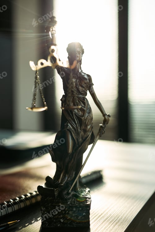 Preview: Lady Justice Symbolizing Divorce Law and Legal Separation