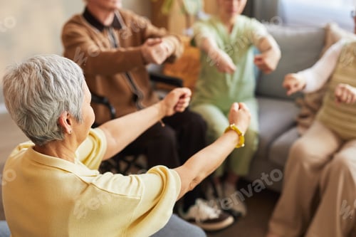 Preview: Senior Women Exercising in Nursing Home Wellness Group Session
