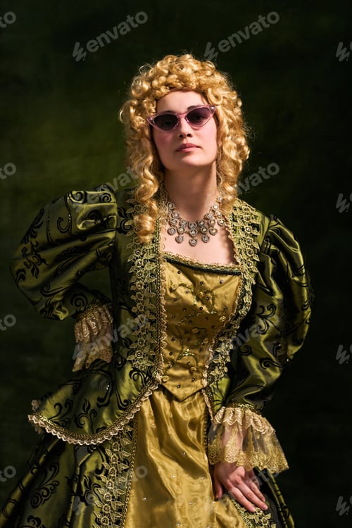 Preview: Portrait of Woman Wearing Historical Costume for Theatrical Promotion