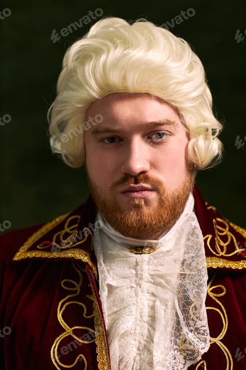 Preview: Man Wearing Historical Costume for Period Drama Marketing