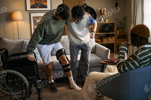 Preview: Teenage Boy with Disability Practicing Walking during Therapy