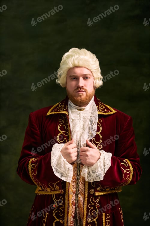 Preview: Portrait of Man Adjusting Historical Costume for Theater Branding