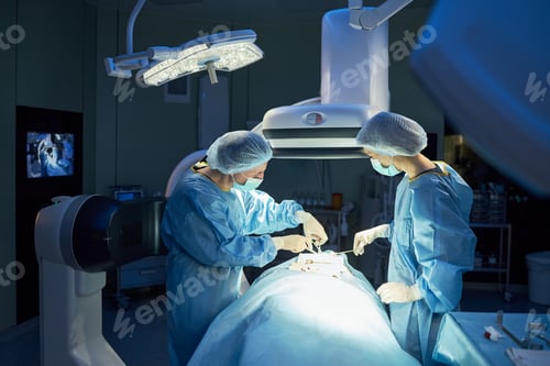 Preview: Adult Surgeons Conducting Sterile Operation in Advanced Hospital
