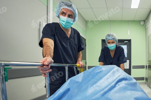 Preview: Medical Team Transporting Patient for Emergency Surgery