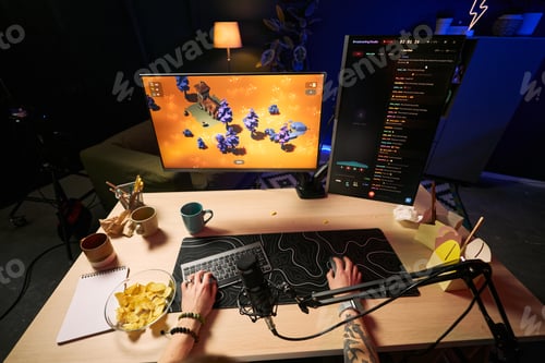 Preview: Adult Man Streaming Video Game Content for Live Online Audience