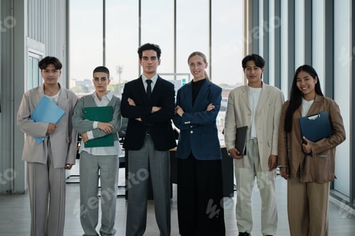 Preview: Business partnership team, confident, arms crossed, and looking at camera.