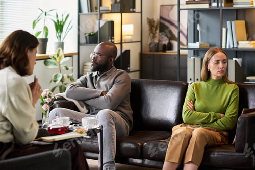 Preview: Black Man and Adult Woman Listening during Couples Mediation