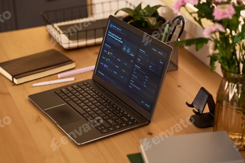 Preview: Laptop Displaying Health Monitoring Dashboard for Home Diabetes Care