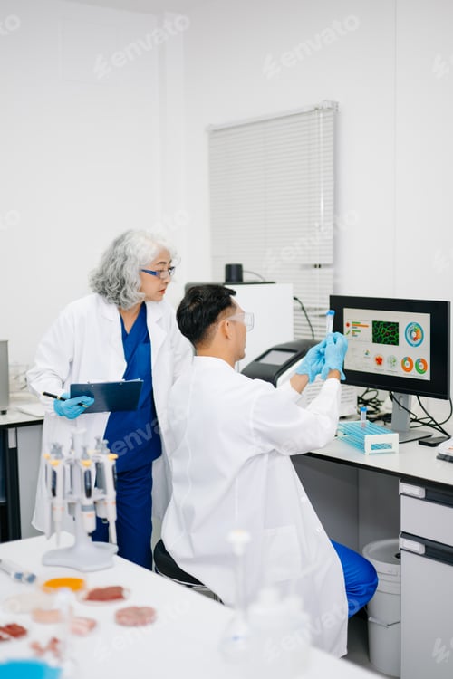 Preview: Food science as lab scientists test and analyze vegetables for safety and quality using advanced tec