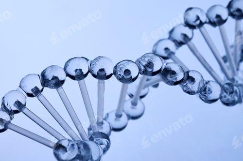 Preview: Abstract cosmetic lab. Dna double helix structure representing science and research