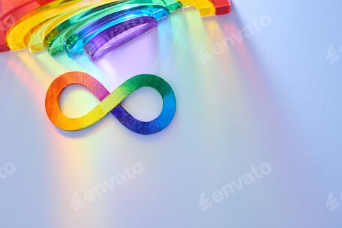 Preview: Neurodiversity autism infinity symbol rainbow spectrum showing inclusion