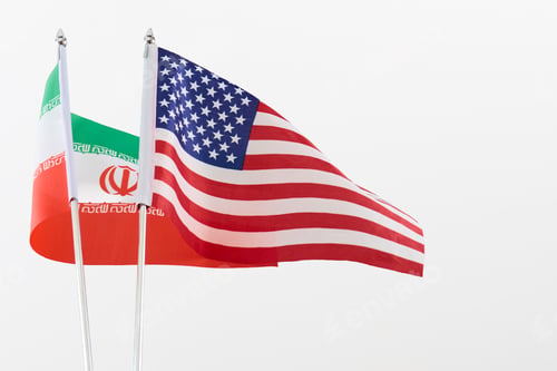 Preview: Usa and iran flags symbolizing international relations