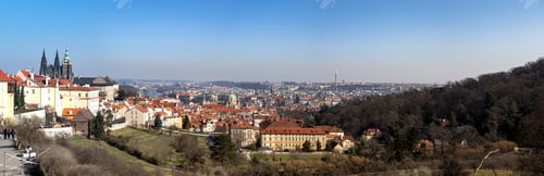 Preview: prague Castle and Lesser Town panorama view from Petrin Hill