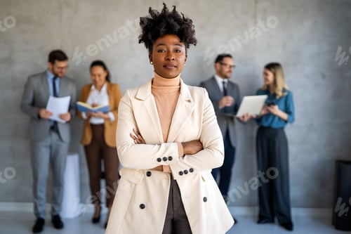 Preview: Success group of multiethnic entrepreneurs and business people achieving goals in corporate office