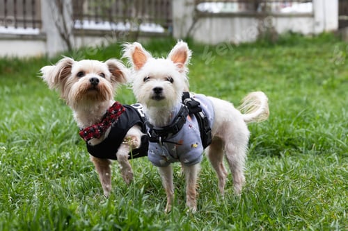 Preview: Cute maltese dogs outdoor
