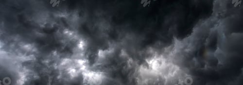 Preview: Panorama Meteorology danger windstorm disasters climate. Dark cloudscape storm cloud with copy space