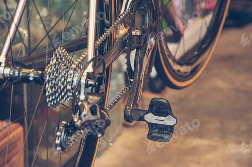 Preview: Vintage Bicycle part of bike cycle wheel interior Design with people lifestyle hobby in a modern cit