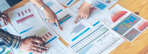 Preview: Banner Business strategy team report chart, graph, infographic data analyze financial report plan. B