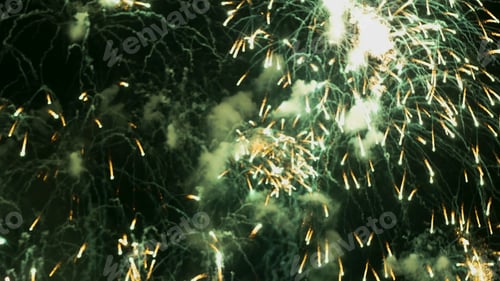 Preview: Green Firework celebrate anniversary happy new year 2024, 4th of july holiday festival. Green firewo