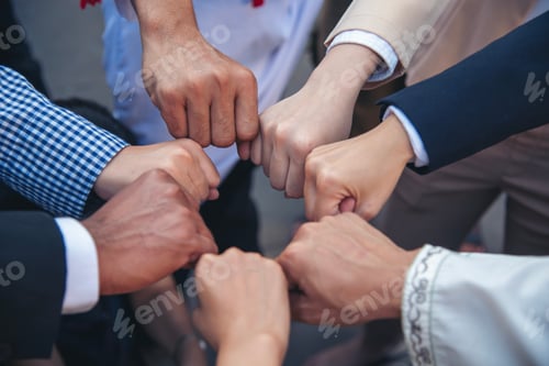 Preview: Banner top view business people meeting together at office desk conference room. Panorama Diversity