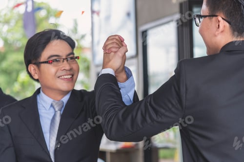 Preview: Two Men team fist bump Business Partner Businessman Trust Teamwork Partnership Industry contractor d