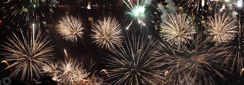 Preview: Banner Golden Firework celebrate anniversary independence day night time celebrate national holiday.