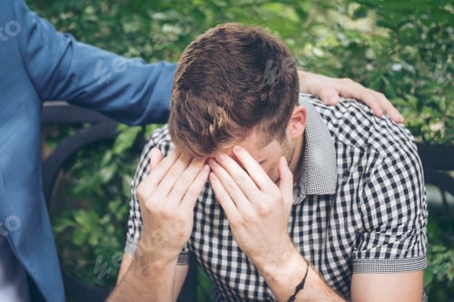 Preview: Guys Sharing Life Problems Always Support Best Friends. Friends Getting Down Heart Broken. Sad Man s