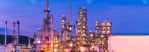 Preview: Banner Oil refinery gas petrol plant industry with crude tank, gasoline supply chemical factory. Pet