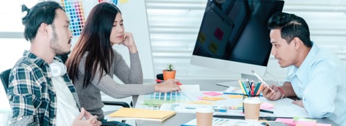 Preview: Banner Diversity multiethnic team group of business people Present meeting conference room brainstor