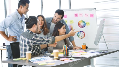 Preview: Diversity multiethnic team group of business people Present meeting conference room brainstorming bu