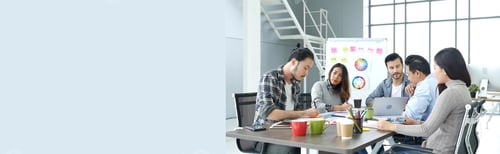 Preview: Banner Diversity multiethnic team group of business people Present meeting conference room brainstor
