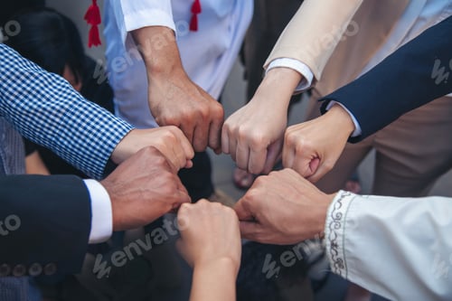 Preview: Banner top view business people meeting together at office desk conference room. Panorama Diversity
