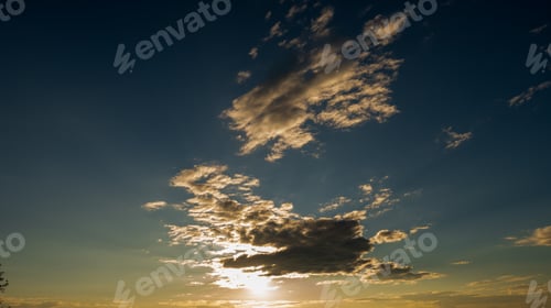 Preview: Blue sky fluffy white clouds on summer season bright clear skyline with beautiful cloudscape. Panora