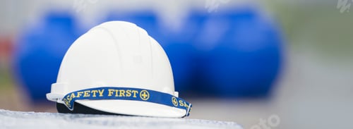 Preview: Banner Construction hard hat safety tools equipment workers in construction site engineering protect