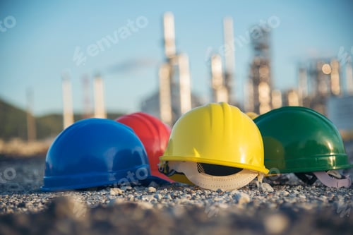 Preview: Construction hard hat safety tools equipment for workers in construction site for engineering protec