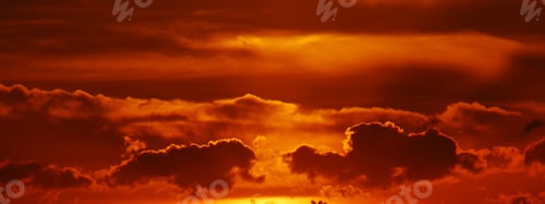 Preview: Banner Golden sky sunrise dramatic beautiful landscape view. Dawn sky gold dusk time cloudscape with